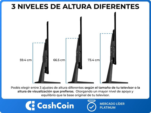 Imagen 5 de 10 de Soporte Pie Tv Onebox Inclinable Regulable 23 A 70 Ob-p1