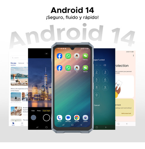 Smartphone Doogee Blade Gt Pro Celular 5G Dimension 7025 Octa Core 2.5 Ghz 32 GB RAM+512 GB ROM Android 14 Screen 6.72 FHD+ 120 Hz Cámara 100 MP NFC