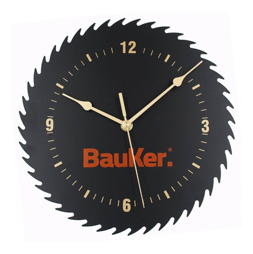 Reloj Pared Bauker 27x27 Cm Bauker Color de la estructura Negro