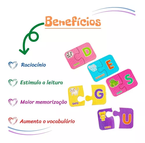 Jogo Educativo e Didatico Abc Dos Bichos 52 Pecas +4 Anos - Ri Happy