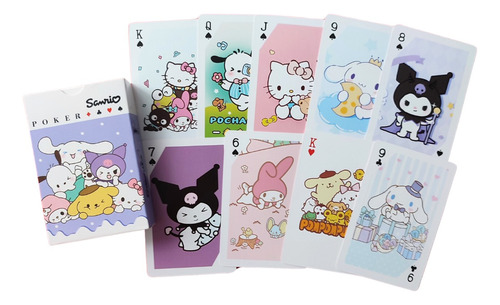 Cartas Poker Naipe Juego Mesa Hello Kitty Y Sus Amigos Kawai