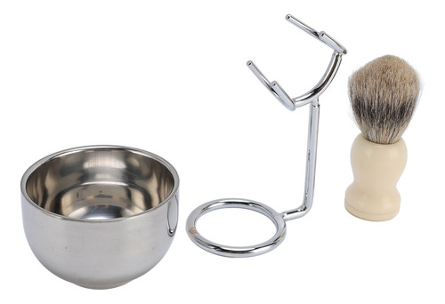 Juego De Brochas De Afeitar Con Soporte De Acero Inoxidable,