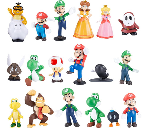 Figuras De Acción De Super Mario Bros De 18pcs Juguetes