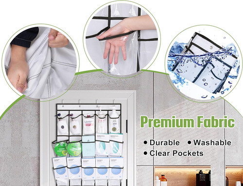 Misslo 35 Clear Large Pockets Over The Door Shoe Organize...
