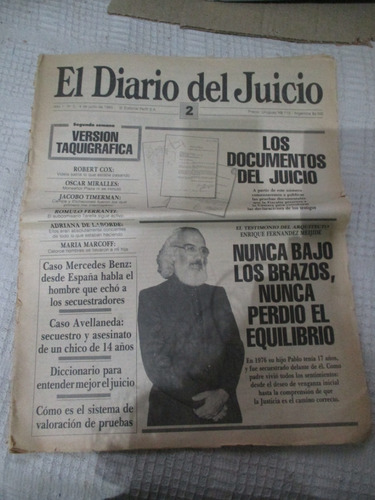 El Diario Del Juicio. Año I - Nº 2 - 4 De Junio De 1985.