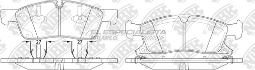 Pastillas De Freno Jeep Grand Cherokee 3.6 2012 Nibk Del