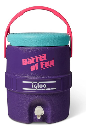 Igloo 2-gallon Retro Party Water Jug Cooler, Púrpura