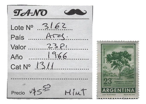 Lote3162 Argentina 23 Pesos 1966 Gj# 1311 Mint Quebracho