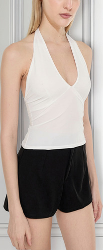 Remera Top Escote Halter Para Atar Al Cuello Mujer