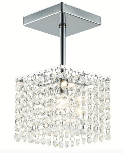 Lustre Plafon Cristal Original Quadrado 14cm Inovartte Inl01