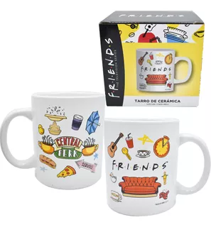 Taza Tarro Para Café Serie Friends Amigos Con Caja 480ml Color Blanco