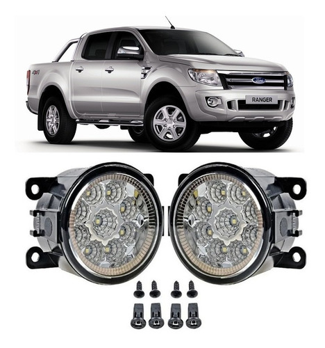 Juego Faros Auxiliar P/ Ford Ranger 2013 2014 2015 Con Led