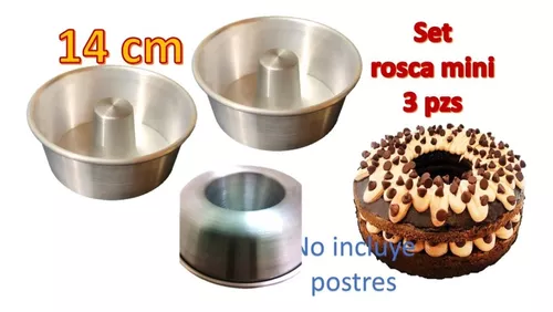 Moldes Mini Rosca, Choco Flan, Gelatina Kit 3 Pzs Aluminio