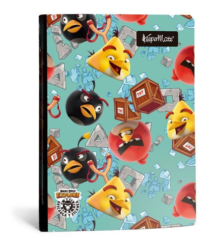 Cuaderno Cosido Keppermate Cuadriculad 100 Hojas Angry Birds