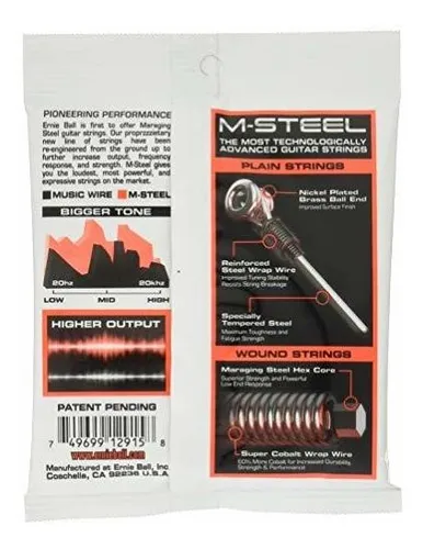 Cuerdas De Guitarra Eléctrica Ernie Ball M-steel , Delgadas
