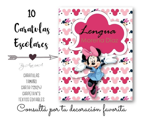 Caratulas Imprimibles T. Carta / N°3 Minnie #1 T. Editables