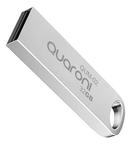 Memoria USB Quaroni Capacidad de 32GB  Compatible con Android Windows Mac con Tamaño de Bolsillo en Color Metálico Liso Modelo QUM-02
