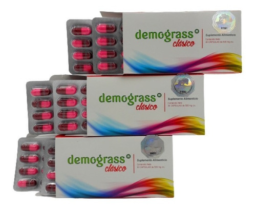 Demograss Clasico 30 Caps De 500mg C/u (3 Cajas) Envio Hoy