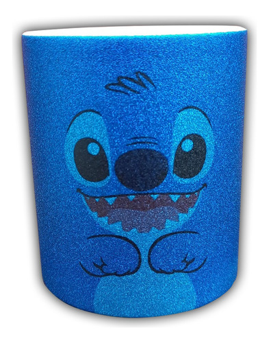 Taza Azul Glitter Stitch Dibujo