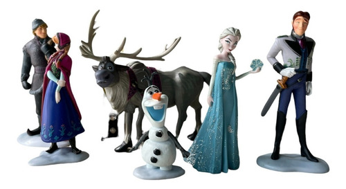 Figuras Coleccionables Frozen Elsa Anna Olaf Kristof Hans (Usado)