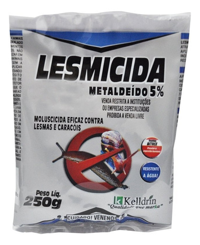 Lesmicida Metaldeideo 5 Kelldrin 250g Bem C/ 4 Uni