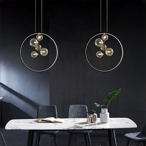 Imagen 7 de 8 de Lampara Decorativa De Techo Colgante Tipo Aro Burble Alb