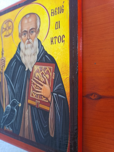 Icono Imagen Religiosa San Benito Abad Estilo Ortodoxo (Usado)