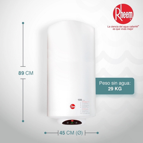 Calentador De Acumulación Eléctrico 100 Litros 110v Rheem Color Blanco 120V