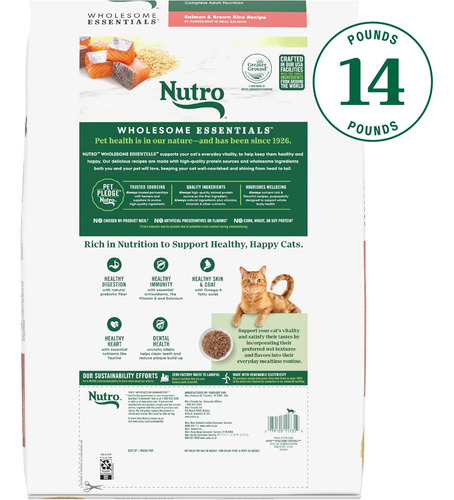 Nutro Alimento Seco, Salmón Y Arroz Integral, 14 Lb