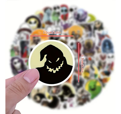 60 Calcomanías Sticker Impermeables El Extraño Mundo De Jack
