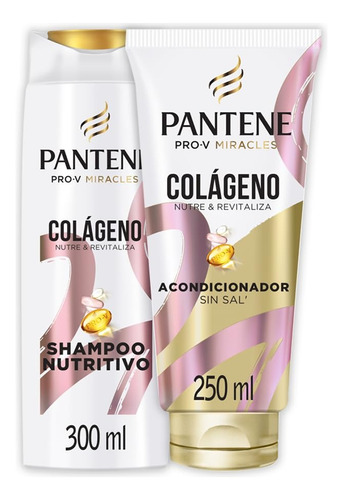 Pack Pantene Colágeno Shampoo 300ml Y Acondicionador 250ml