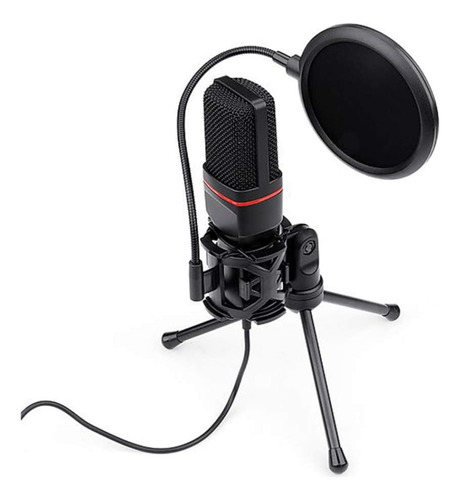 Microfone Gamer Redragon Gm100 Streamer Seyfert Com Tripé