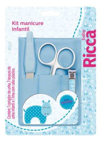 Kit Manicure Infantil Ricca Belliz Azul Cod.1088 Cor Azul-celeste