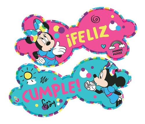 Guirnalda Cartel Feliz Cumple Minnie Producto Oficial 