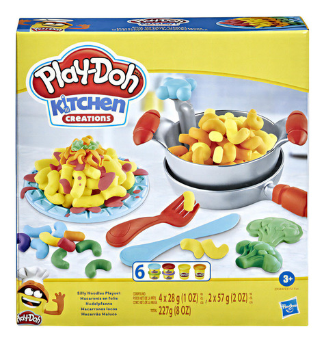 Pasta modelar Kitchen Creations, 6 colores, Play-doh, varios colores