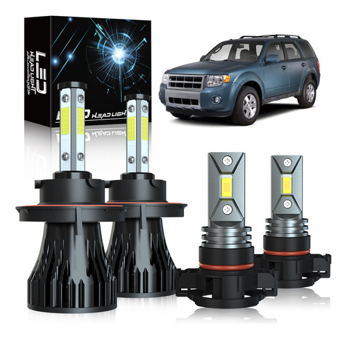 Kits De 4 Focos Led 9008 5202 Para Ford Escape 2008-2012