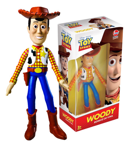 Boneco Woody Articulado Vinil Filme Toy Story Disney Líder