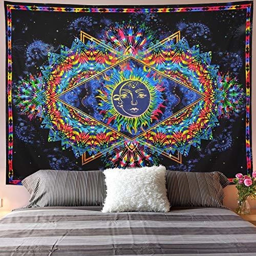 Carteles Decorativos Galoker - Tapiz Trippy, Tapiz De Sol Y 