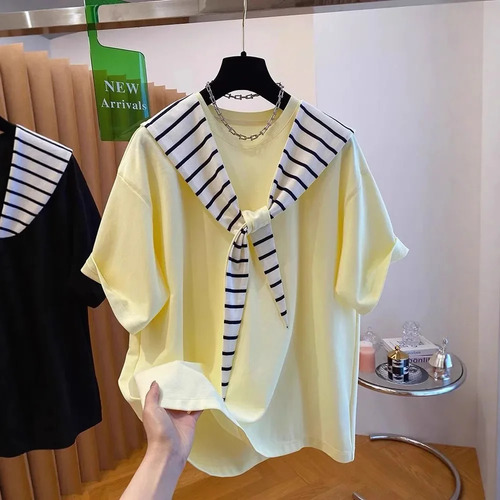 Camiseta Con Capucha A Rayas, Algodón De Talla Grande Para M