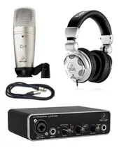 Comprar Interfaz Behringer Umc22 + Micrófono C1 + Audifono Hpx2000