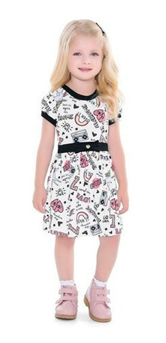 Vestido Infantil Menina Unicórnio Lettering Astronauta 1ao10