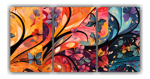 240x120cm Set 2 Lienzos Dibujo Vida Whimsical Abstract Patte