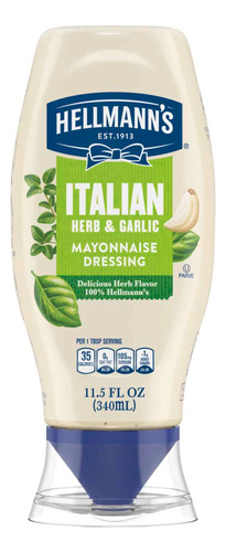 Hellmann's Italian Herb &garlic Mayonesa 340 Ml (importada)
