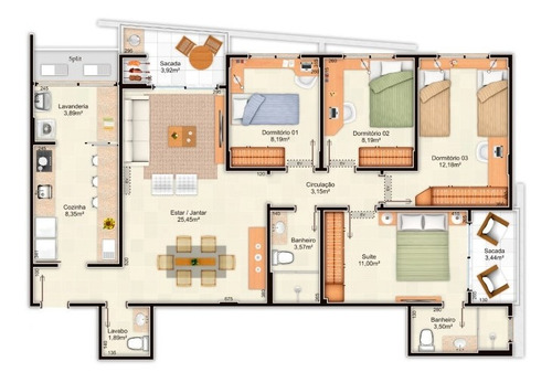 Imagem 11 de 19 de Apartamento À Venda No Bairro Coqueiros - Florianópolis/sc - O-25480-42035