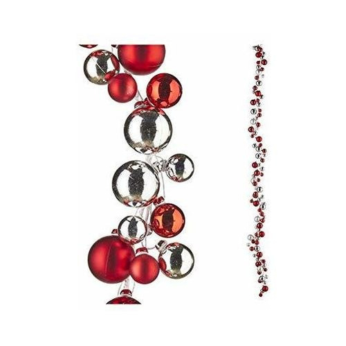 Raz Imports 2021 Snowed In 6-foot Red And Silver Mixed Ball