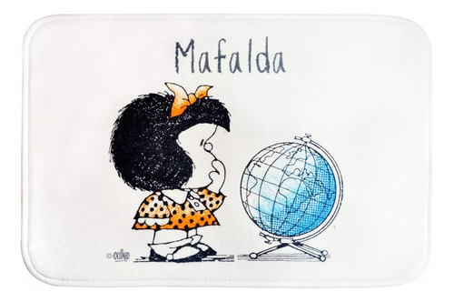 Alfombra Mafalda Base Antideslizante Memory Foam Baño Ducha