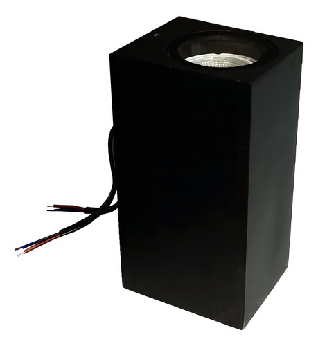 7 Pack Lampara De Pared 10w Prisma Rectangular Exterior Color Carcasa Negra Luz Calida 3500k