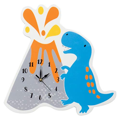 Reloj De Pared Dinosaur Volcano, Silencioso, Funciona P...