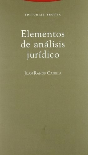 Libro Elementos De Analisis Juridicos De J.r Capella