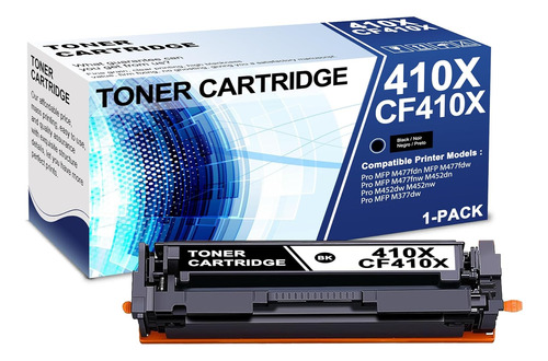 Paquete De 1 Cartucho De Tóner Negro 410x Cf410x